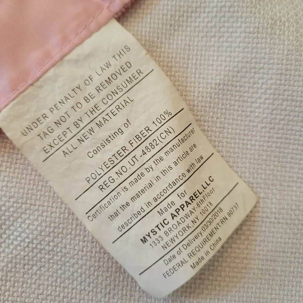 Mystic Apparel OS Security Blanket Pink Bunny Satin Trim LOVEY Replacement Gift